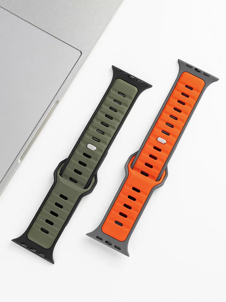 For Iwatch Series 11 10 9 8 7 6 5 4 SE3 Ultra 1 2 Silicone Strap Sports Band for Apple Watch 49mm 46mm 45mm 44mm 42mm 41mm 40mm