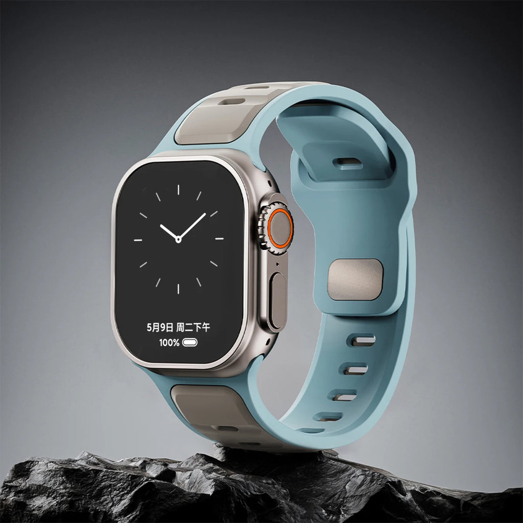 For Iwatch Series 11 10 9 8 7 6 5 4 SE3 Ultra 1 2 Silicone Strap Sports Band for Apple Watch 49mm 46mm 45mm 44mm 42mm 41mm 40mm