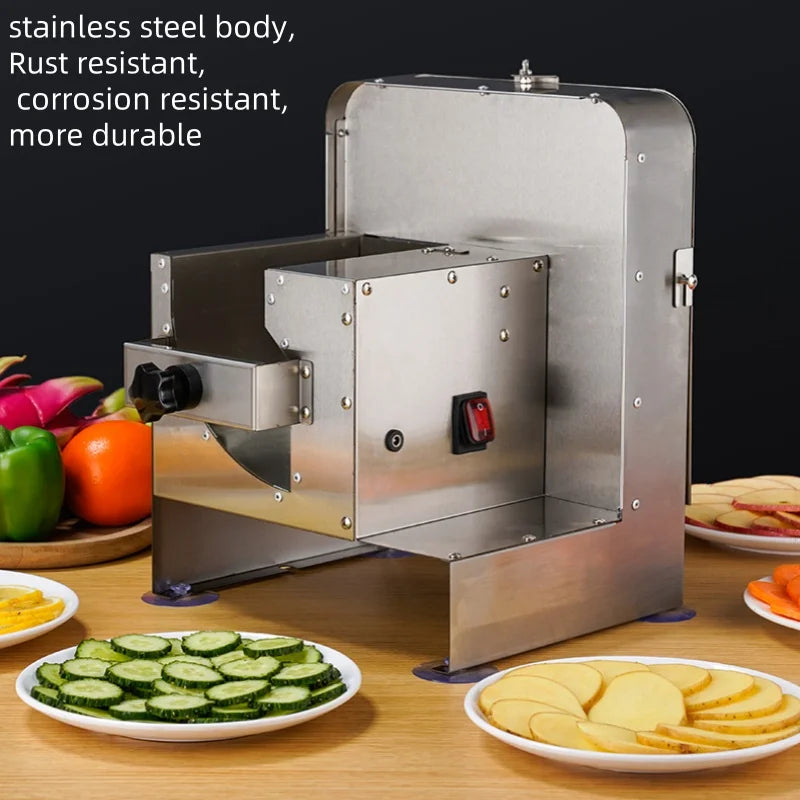 Commercial Vegetable and Fruit Multi-Function Slicer Electric Automatic Lemon Potato Slicer Manual and Electric Dual Use