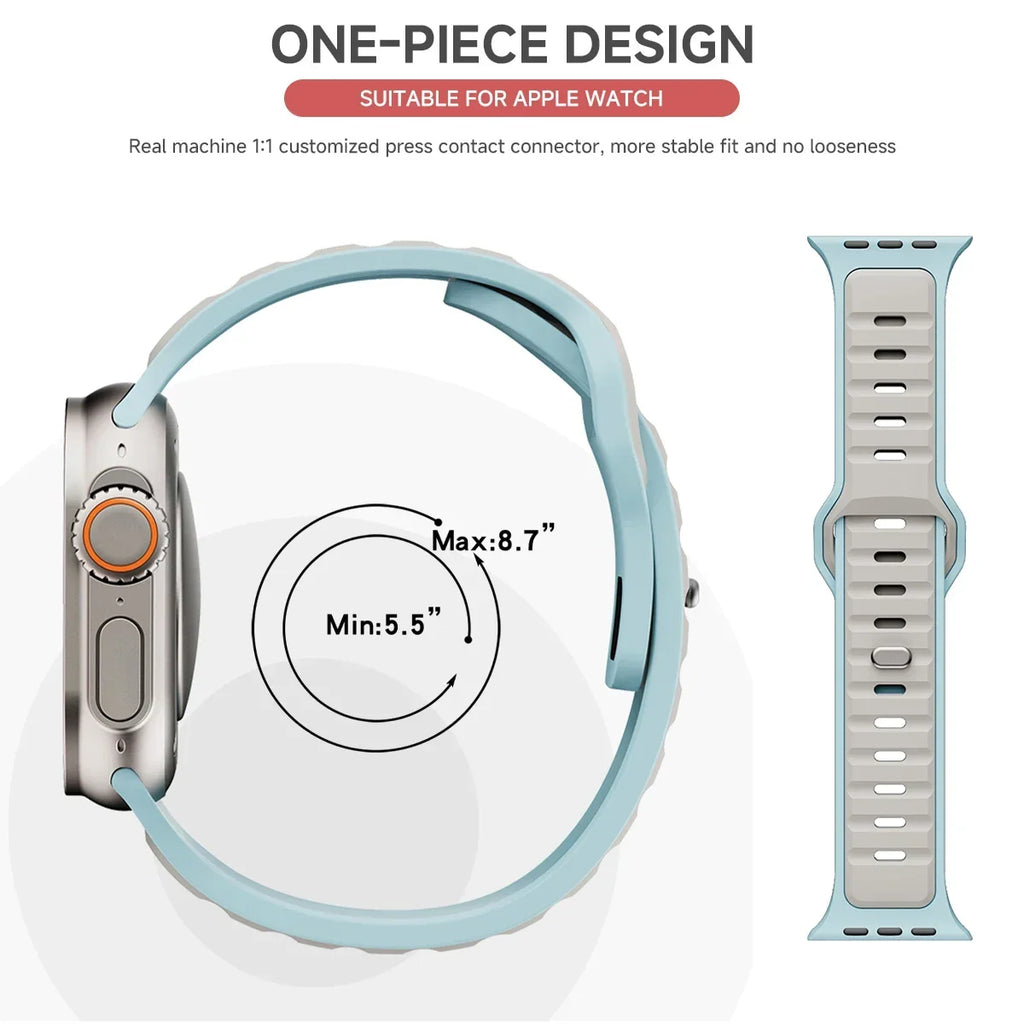 For Iwatch Series 11 10 9 8 7 6 5 4 SE3 Ultra 1 2 Silicone Strap Sports Band for Apple Watch 49mm 46mm 45mm 44mm 42mm 41mm 40mm