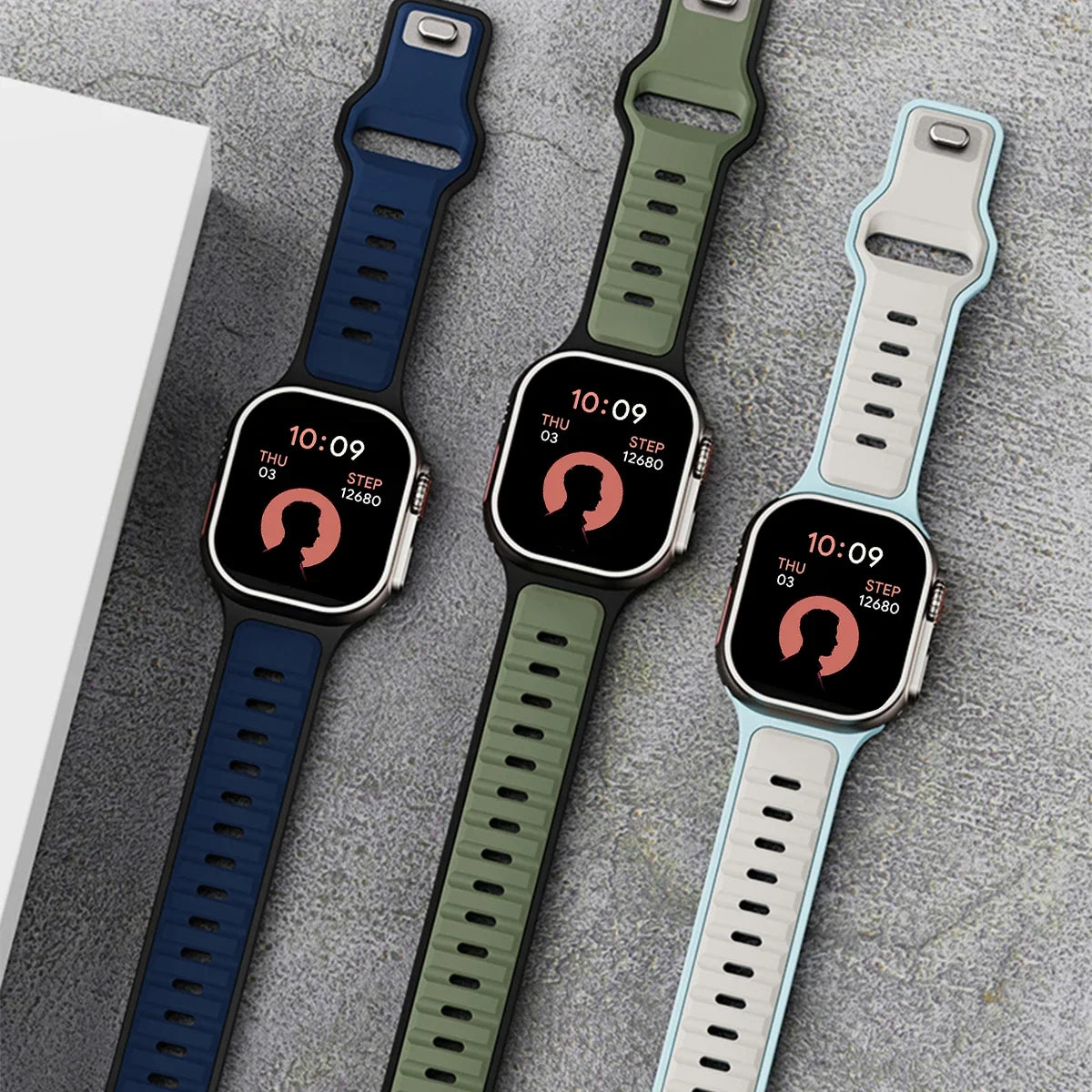 For Iwatch Series 11 10 9 8 7 6 5 4 SE3 Ultra 1 2 Silicone Strap Sports Band for Apple Watch 49mm 46mm 45mm 44mm 42mm 41mm 40mm