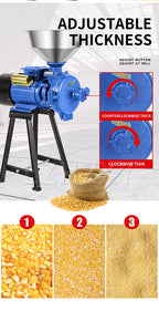 Corn grinder household 220V dry and wet dual-purpose small commercial grain superfine feed mill 3000W/4000W