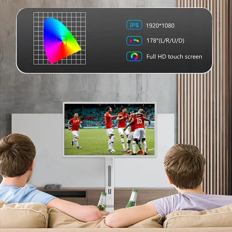 23.8-Inch Portable Smart TV All-In-One Multimedia Indoor Movable Screen Wireless Display with Text Function