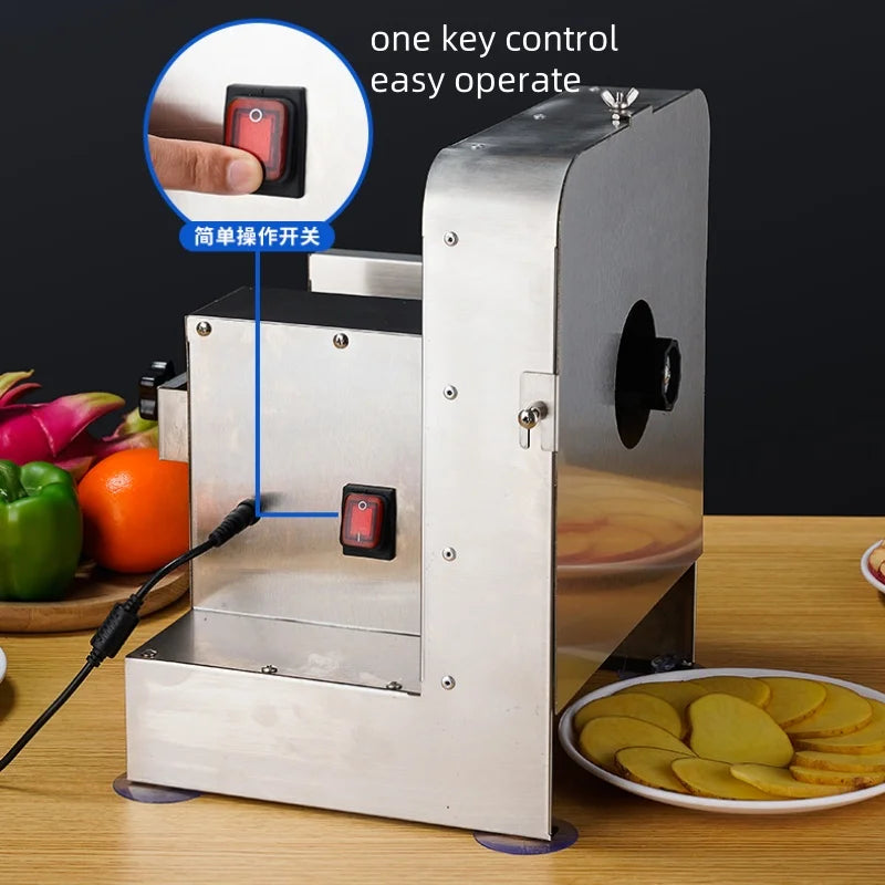 Commercial Vegetable and Fruit Multi-Function Slicer Electric Automatic Lemon Potato Slicer Manual and Electric Dual Use