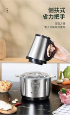3-Speed Adjustable Food Processor, Large-Capacity Home Meat Grinder, Stainless Steel Blender, Cyclone 5-Blade Meat Mincer