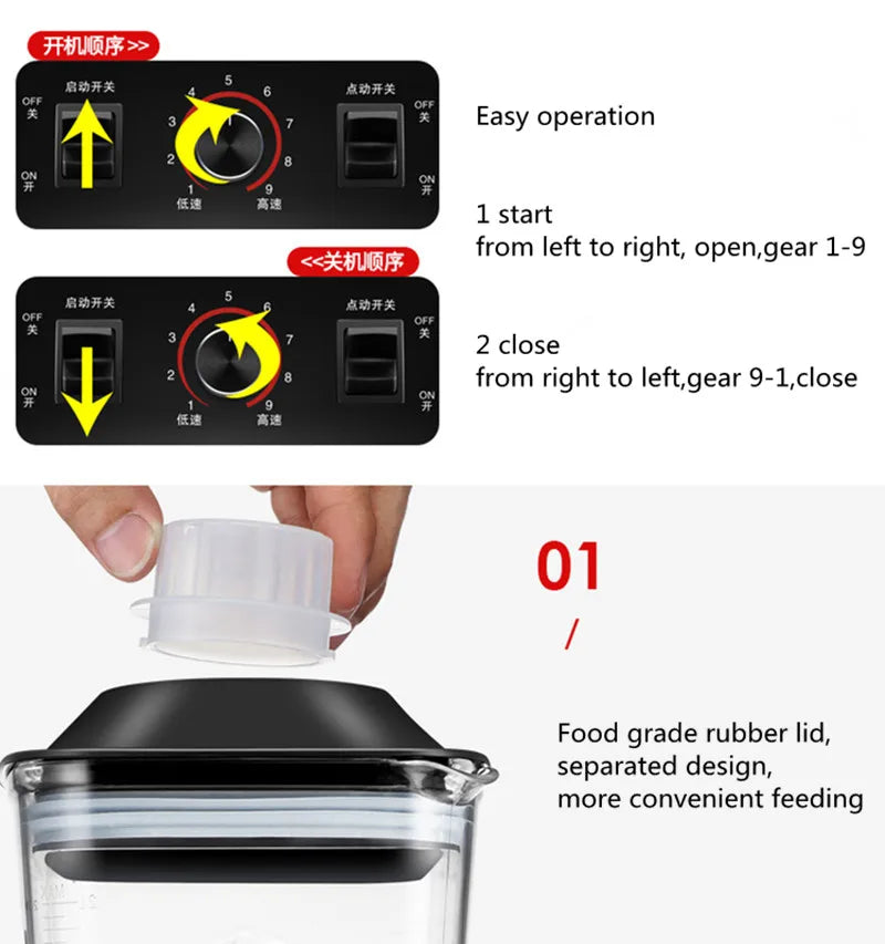 Commercial Wall Breaking Machine Household Mixer Automatic Juicer Smooth Grinding Blender Rice Paste Soymilk