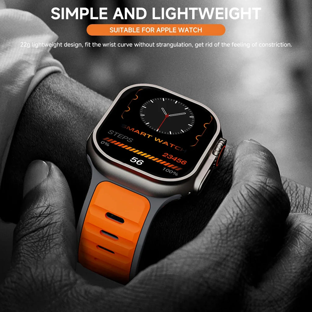 For Iwatch Series 11 10 9 8 7 6 5 4 SE3 Ultra 1 2 Silicone Strap Sports Band for Apple Watch 49mm 46mm 45mm 44mm 42mm 41mm 40mm