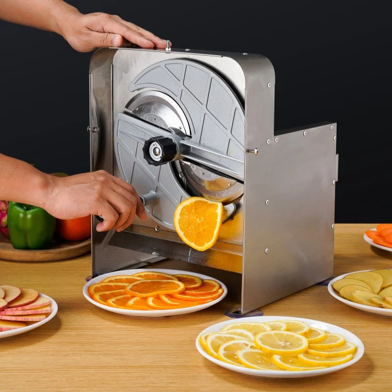 Commercial Vegetable and Fruit Multi-Function Slicer Electric Automatic Lemon Potato Slicer Manual and Electric Dual Use