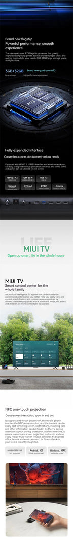 Smart 65 Inch 144Hz Wifi6 4K Smart Gaming Television  for Home Cinema Gaming Professional Pro