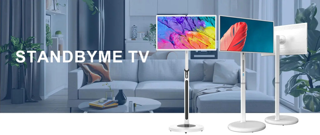 23.8-Inch Portable Smart TV All-In-One Multimedia Indoor Movable Screen Wireless Display with Text Function