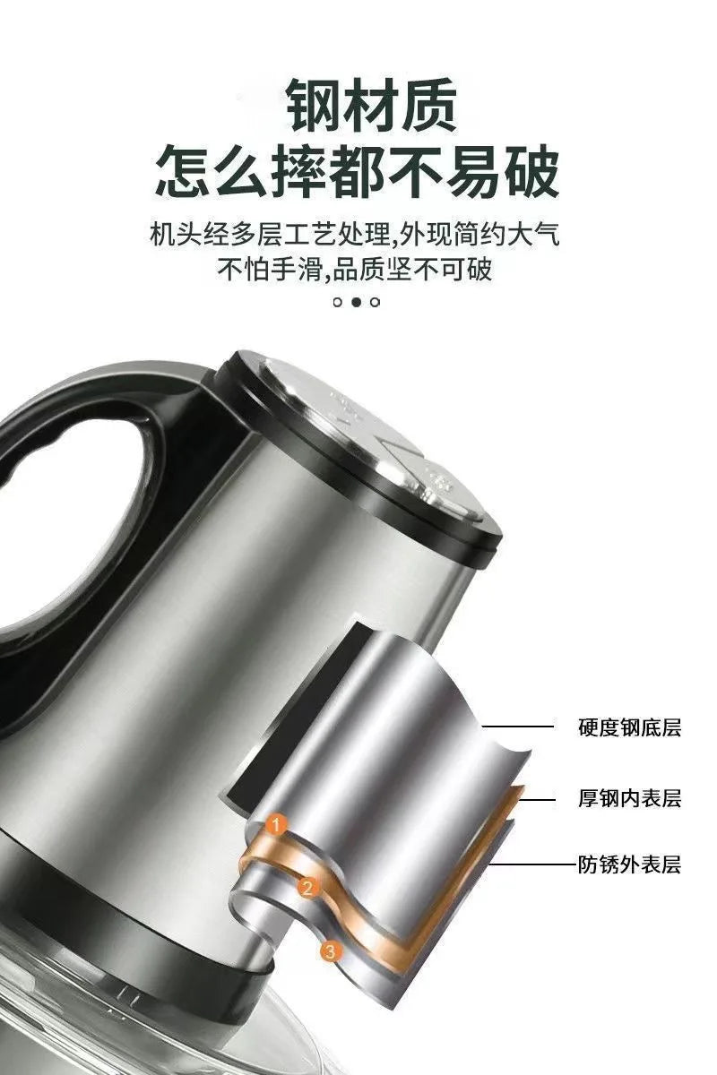 3-Speed Adjustable Food Processor, Large-Capacity Home Meat Grinder, Stainless Steel Blender, Cyclone 5-Blade Meat Mincer