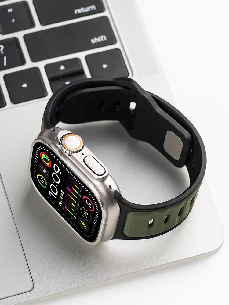For Iwatch Series 11 10 9 8 7 6 5 4 SE3 Ultra 1 2 Silicone Strap Sports Band for Apple Watch 49mm 46mm 45mm 44mm 42mm 41mm 40mm