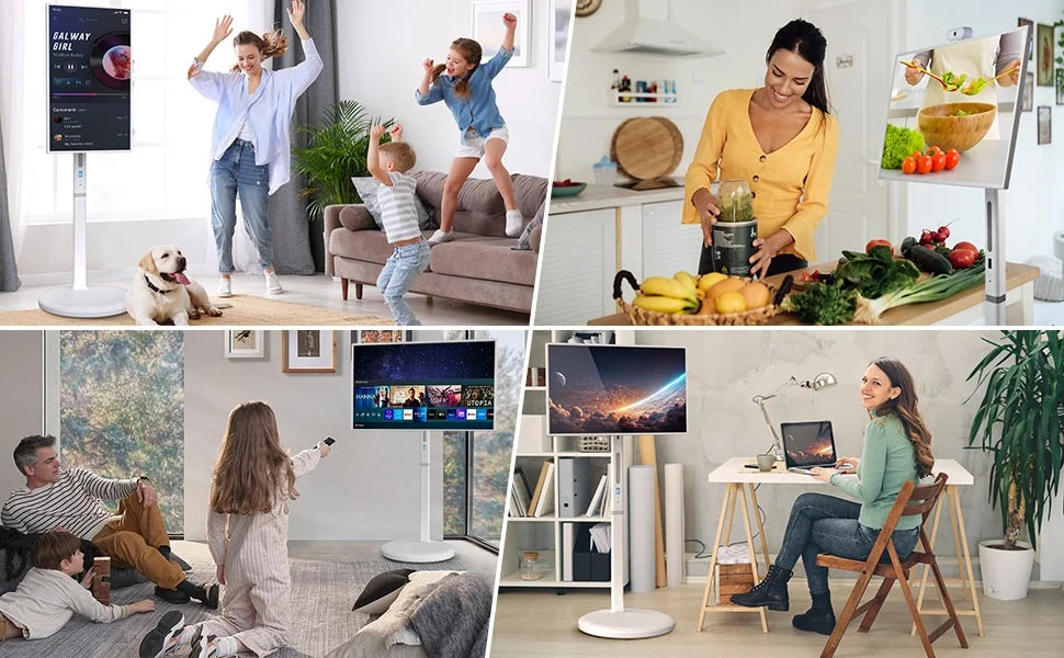 23.8-Inch Portable Smart TV All-In-One Multimedia Indoor Movable Screen Wireless Display with Text Function